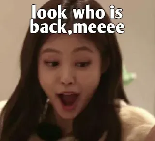 👀 look who is back, meeee Meme, Divertente, Reazione, Umorismo, Kpop telegram sticker