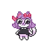 😼 pixel art, dễ thương, anime, cô gái, mèo, tím telegram sticker