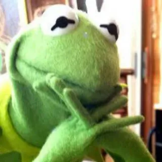 ♻️ Kermit Kermit si Katak, Muppet, Berpikir, Katak, Hijau whatsapp sticker