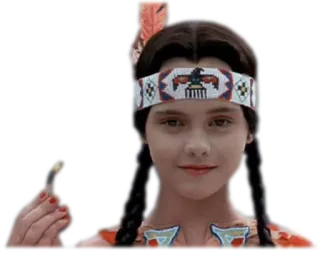🔥 Wednesday Addams The Addams Family Mercredi Addams, La Famille Addams, Amérindien, costume, plume, tresses, historique telegram sticker