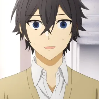 ✏️ Miyamura Izumi Horimiya Anime, Lindo, Tímido, Chico, Manga telegram sticker