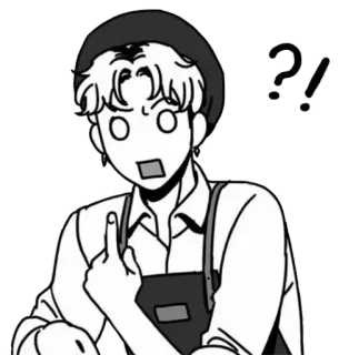 👀 middle finger, offensive gesture, black and white, anime, cartoon telegram sticker
