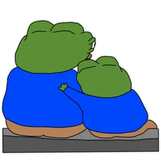🤗 Pepe the Frog pepe de kikker, kikker, meme, knuffel, genegenheid telegram sticker