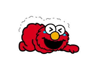 🙇 Elmo Sesame Street เอลโม, หัวเราะ, เซซามีสตรีท, การ์ตูน, สัตว์ประหลาดสีแดง, หุ่นกระบอก telegram sticker