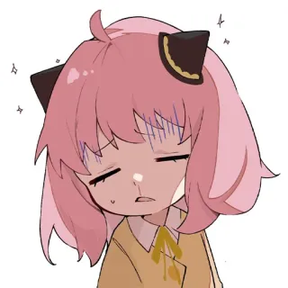 😓 Anya Forger Spy x Family animé, Anya Forger, Spy x Family, dessin animé, mignon, épuisé, endormi telegram sticker