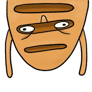 🙃 Cartoon, Grappig, Ogen, Gezicht, Bruin telegram sticker