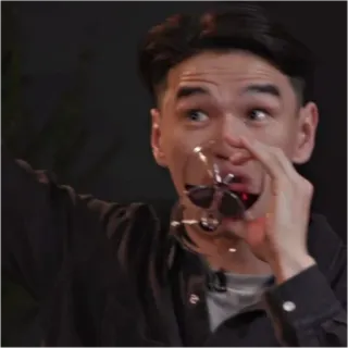 🍷 homem, bebendo, vinho, casual, festa, feliz telegram sticker