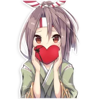 ♥️ อนิเมะสาว, หัวใจ, ของขวัญ, น่ารัก, คาวาอิ, ริบบิ้น telegram sticker