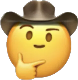 🤠 emoji, cowboy, thinking, hat telegram sticker