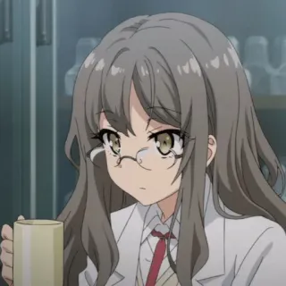 🧪 Mai Sakurajima Rascal Does Not Dream of Bunny Girl Senpai anime, fille, blouse, Sakurajima, Mai telegram sticker