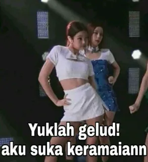 😏 Yuklah gelud! aku suka keramaiann kpop, music, dance, concert, performance telegram sticker