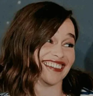 😂 Emilia Clarke actriz, sonrisa, mujer, celebridad, retrato whatsapp sticker