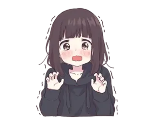 😳 anime, desenho animado, garota, assustada, kawaii, fofa, personagem whatsapp sticker
