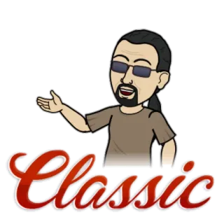 🤓 Classic クラシック, Bitmoji, アバター, 漫画, 男性 telegram sticker