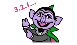 💯 Count von Count Sesame Street 3..2..1... เคานต์ วอน เคานต์, เซซามีสตรีท, การนับเลข, แวมไพร์, ตัวเลข, สัตว์ประหลาด telegram sticker