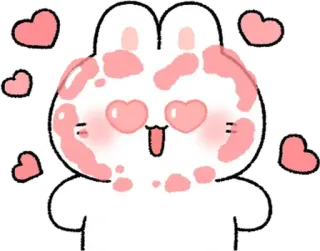 💬 thỏ, tim, tình yêu, dễ thương, hoạt hình telegram sticker