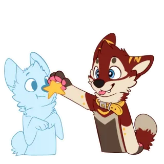 ⭐️ furry, estrella, lindo, animal, perro, dibujos animados telegram sticker