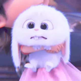 🐰 Snowball The Secret Life of Pets rabbit, cute, fluffy, cartoon, animal, pet, white rabbit whatsapp sticker