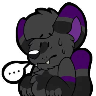💬 furry, nervoso, suando, antro, cachorro telegram sticker