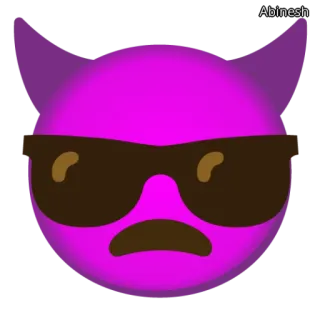 🕶️ Abinesh 絵文字, 悪魔, サングラス, 紫, 漫画 telegram sticker