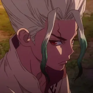 🔬 Ishigami Senku Dr. Stone Аниме, Ученый, Умный, Решительный, Эксцентричный whatsapp sticker