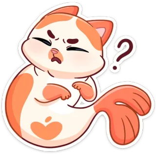 😣 Katze, Frage, Verwirrt, Sticker, Süß, Cartoon, Tier telegram sticker