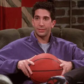 🙂 Ross Geller Friends przyjaciele, ross geller, koszykówka, serial tv, sitcom, david schwimmer telegram sticker