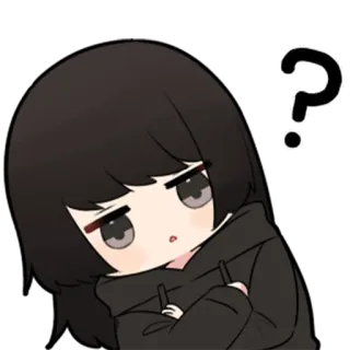 🖤 question, thinking, anime, manga, cute telegram sticker