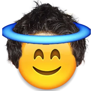 😇 emoji, halo, smile, face, head telegram sticker