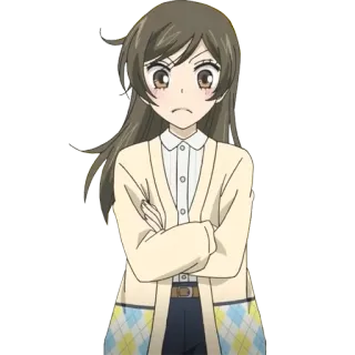 ☹ Nanami Momozono Kamisama Kiss Anime, Ragazza, Arrabbiata, Braccia conserte telegram sticker