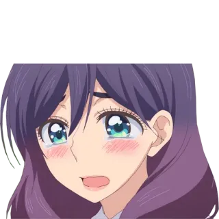😢 anime, girl, crying, sad, emotional, cute whatsapp sticker