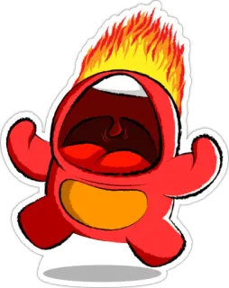 😡 cartone animato, fiamma, fuoco, mostro, urlante telegram sticker