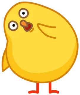😨 Vogel, niedlich, Tier, Huhn, gelb, Cartoon whatsapp sticker