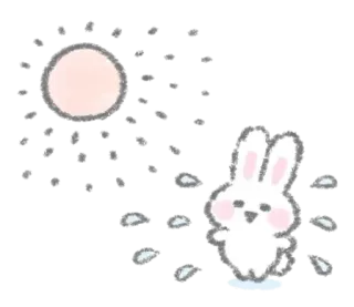 🍙 lapin, lune, mignon, kawaii, animal telegram sticker