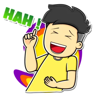🤣 HAH! Cartone animato, Ridendo, Divertente, Barzelletta, Felice telegram sticker