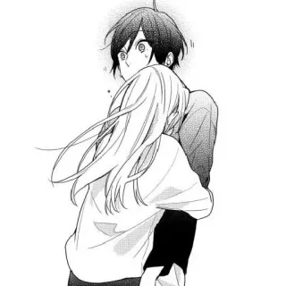😮 anime, hug, cartoon, couple, manga telegram sticker