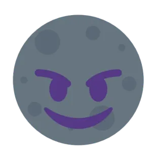 😠 moon, emoji, face, smile, evil telegram sticker