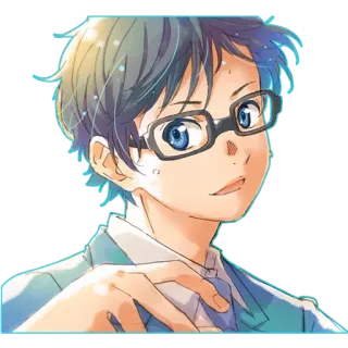 🤗 Anime, Ragazzo, Occhiali, Personaggio, Ritratto telegram sticker