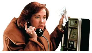 📞 mulher, telefone, cabine telefônica, comunicação, falando, casaco, negócios whatsapp sticker