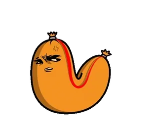 🌭 salchicha, enojado, dibujos animados, comida, personaje, meme telegram sticker