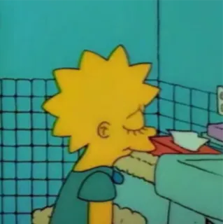 😞 Lisa Simpson The Simpsons 만화, 심슨, 리사 심슨, 캐릭터 telegram sticker