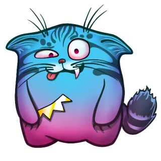 🥴 cat, cartoon, funny, animal, sticker whatsapp sticker