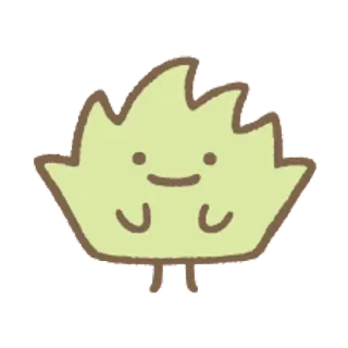 🐨 hoja, dibujos animados, lindo, planta, pegatina telegram sticker