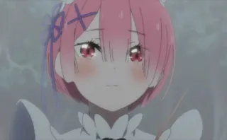🍓 Ram Re:Zero Anime, Ram, Re Zero, Triste, Piangendo, Kawaii telegram sticker