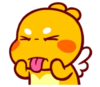 🌝 Мультфильм, Персонаж, Желтый, Язык, Выражение, Милый whatsapp sticker