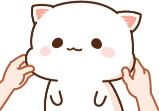 🙂 gato, lindo, melocotón, animal, kawaii whatsapp sticker