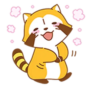 😸 W tanuki, carino, animale, cane procione, anime, manga telegram sticker