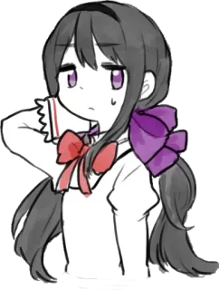 😓 Anime, Garota, Desenho animado, Ilustração, Esboço telegram sticker