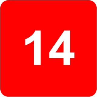 🟥 14 number, red, white telegram sticker