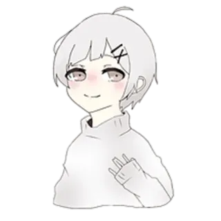 😌 anime, cartoon, illustration, character, sticker telegram sticker